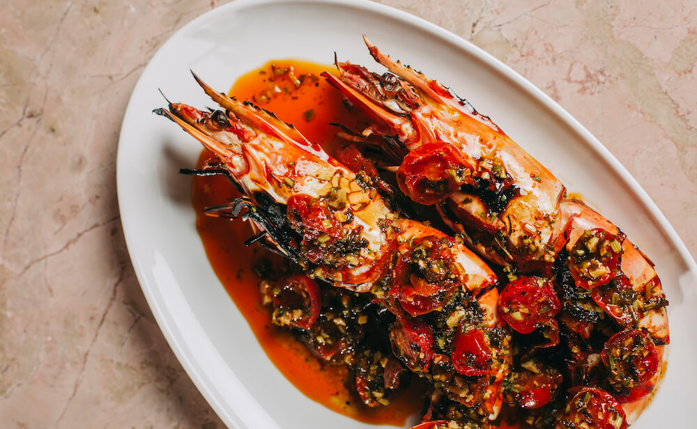 Gunpowder roasted prawns